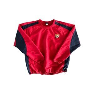 Cooperstown Dreams Park Men’s M Red Lined Pullover Windbreaker Jacket V Neck